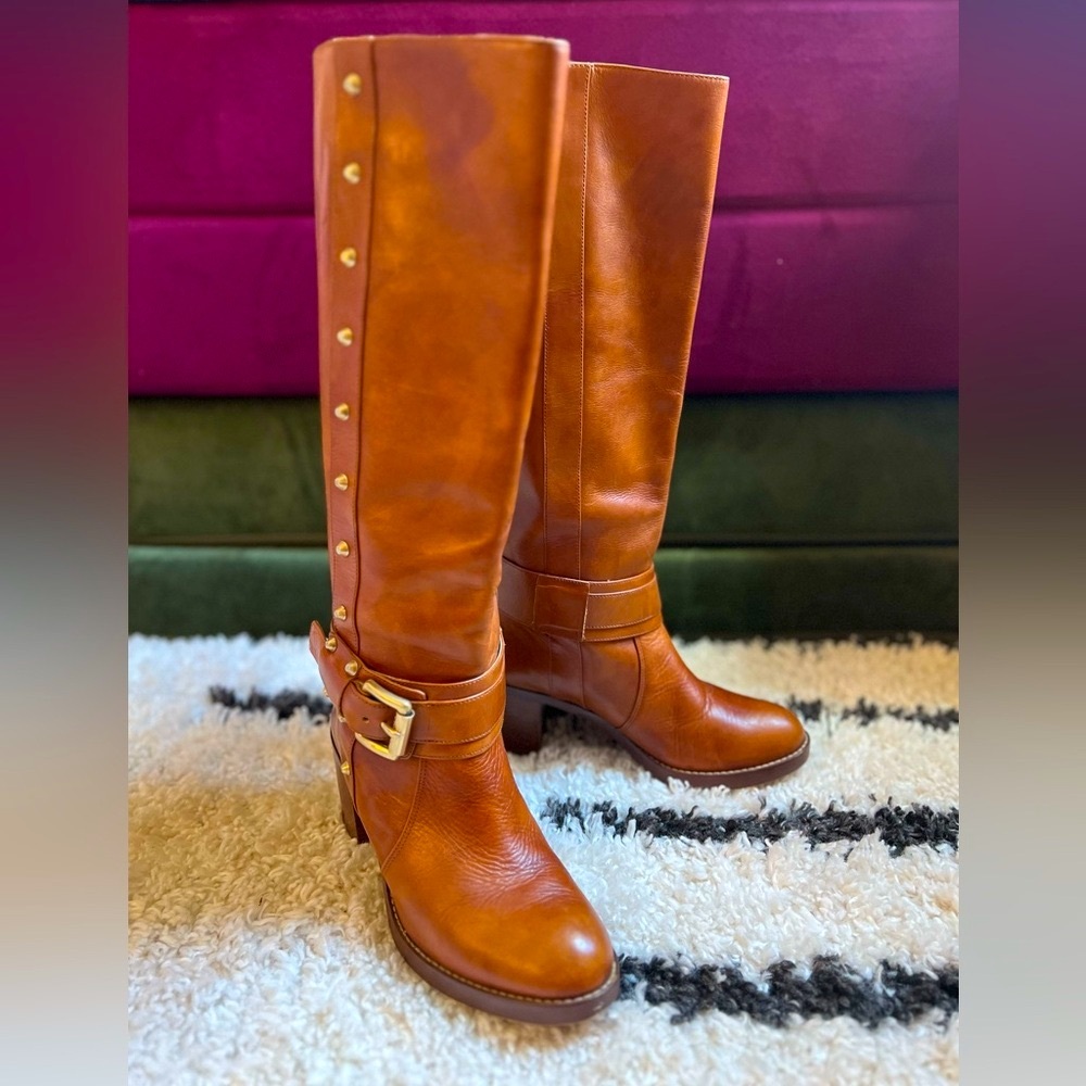 Michael by Michael Kors - Carney - Luggage Leather Studded Boot